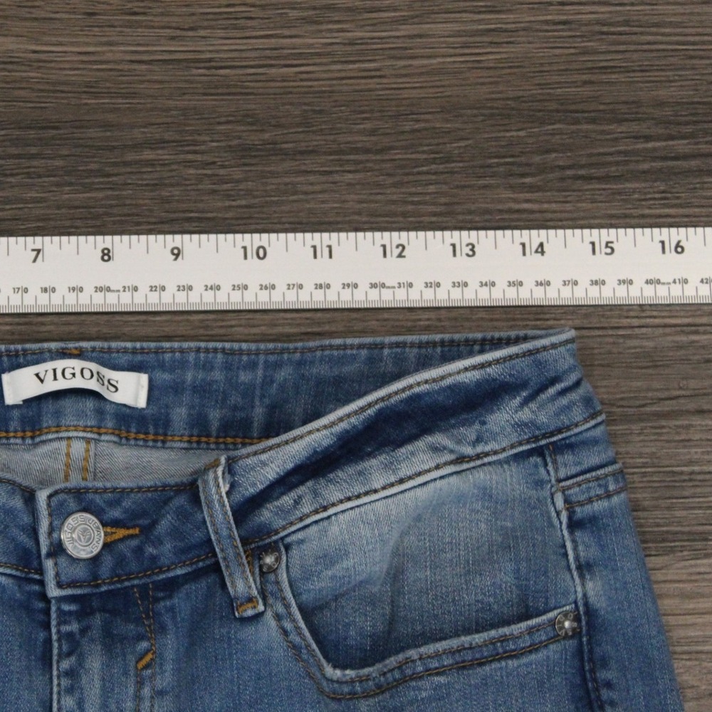 Vigoss Thompson Tomboy Jeans Size 30 Distressed Frayed Hem Light Wash Denim‎ - Picture 7 of 11
